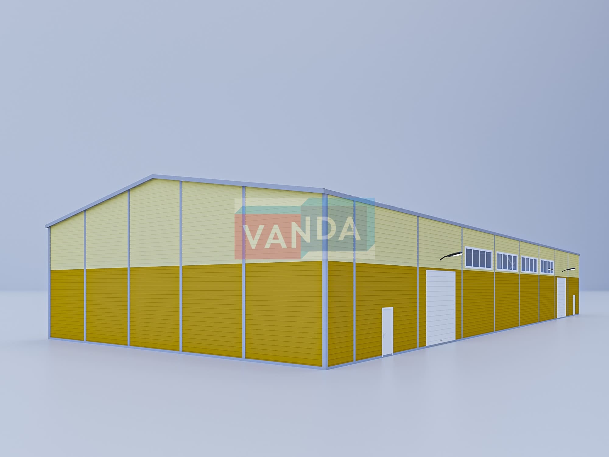 Ангар из сэндвич панелей 50х20